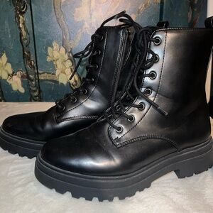 Black combat boots